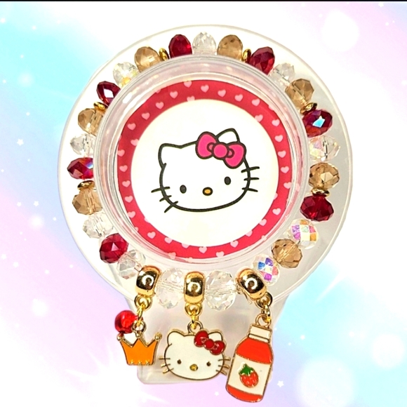 ♡ Hello Kitty Crystal Charm Bracelet Jewelry - Picture 1 of 3